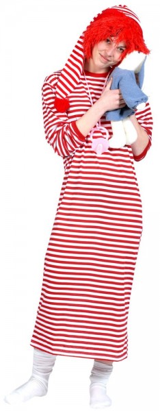 Long sleeve striped dress sleepy head for adults 2