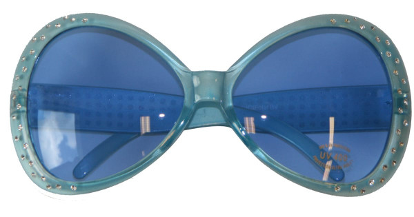Fantazyjne okulary Hollywood w kolorze niebieskim