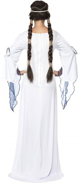 Disfraz blanco para dama de la corte medieval 3