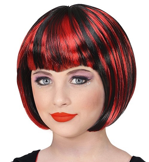 Halloween Gothic wig black-red