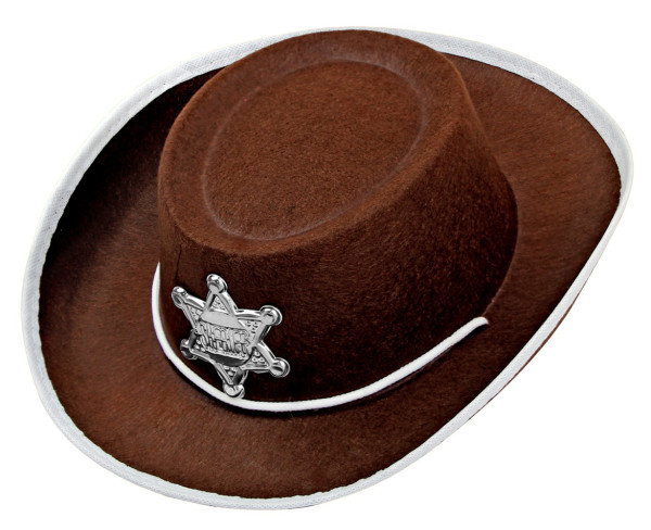Sheriff Cowboy Hut für Kinder braun