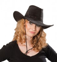 Preview: Brown cowboy hat suede look