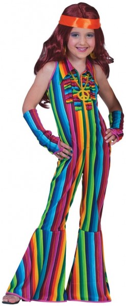 Costume Rainbow Hippie Love & Peace per bambini