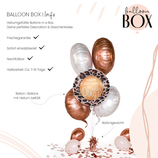 Heliumballon in der Box Happy Birthday Du wildes Ding 3