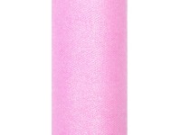 Oversigt: Glitter tulle Estelle pink 9m x 15cm