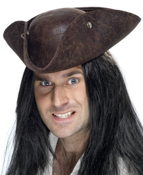Pirat Niels tricorn hatt brun