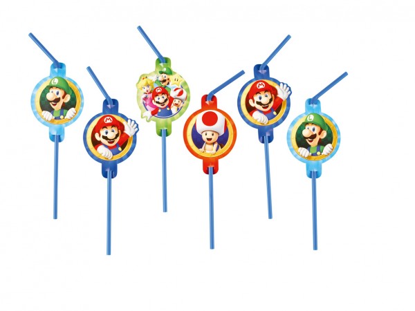8 Super Mario straws 24cm