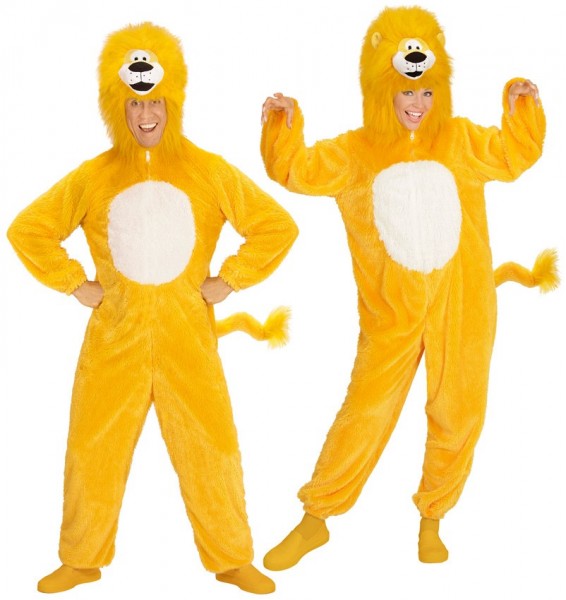 Disfraz de felpa león amarillo unisex