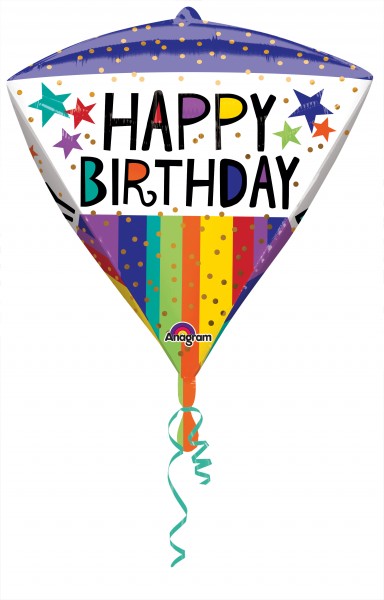 Happy Birthday Diamondz Ballon 38 x 43cm