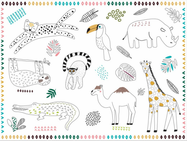 Zoo party placemats to color in
