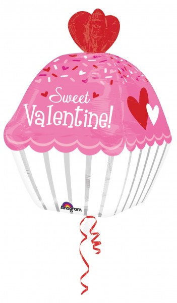 Valentinstags-Cupcake Folienballon 40 x 60cm
