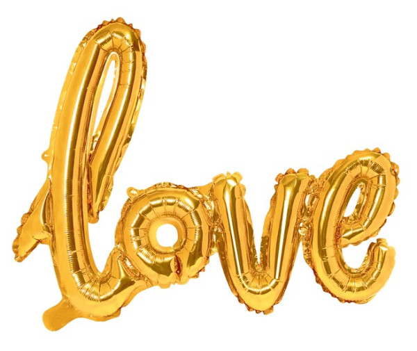 Folieballon Kærlighed guld 73 x 59 cm
