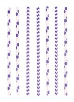 24 Summerfeeling papieren rietjes paars 19,5cm