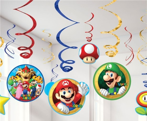 12 colgadores en espiral Super Mario World 61cm