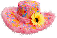 Vorschau: Plüschiger Sonnenblumen Hut Pink