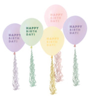 Vorschau: 5 Birthday-Ballons Bella Pastell 30cm