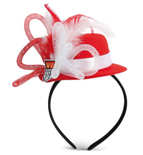 Mini kapelusz koloński czerwono-biały
