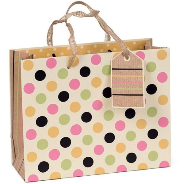 Sustainable dots gift bag 20 x 25 x 10cm