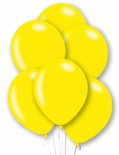 10 Submarine Yellow latex balloons 27.5cm