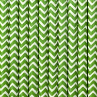 Aperçu: 10 pailles en papier zigzag vert 19,5 cm