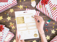 Förhandsgranskning: 10 ark julklistermärken guld