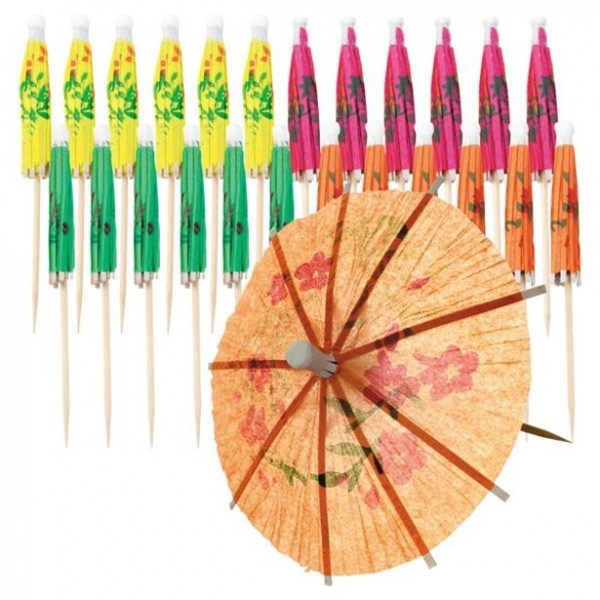 144 colorful cocktail umbrellas 10cm