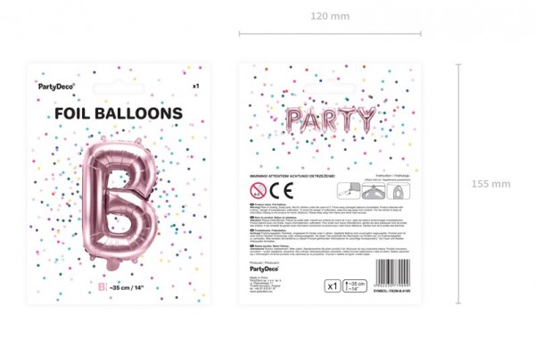 Folienballon B roségold 35cm 5