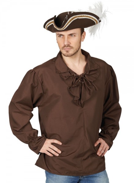 Camicia da pirata marrone Jack
