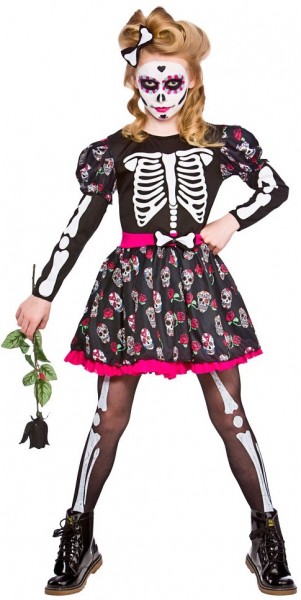 Disfraz Sugar Skull del Día de los Muertos para niña