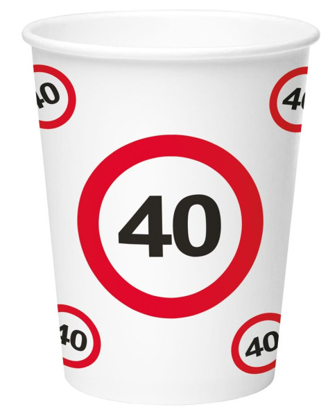 8 señales de tráfico 40 vasos de papel 350ml