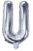 Balon foliowy U srebrny 35cm