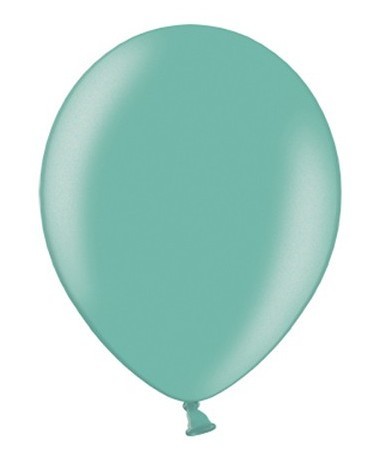 100 balonów turkusowo-metalicznych 23 cm