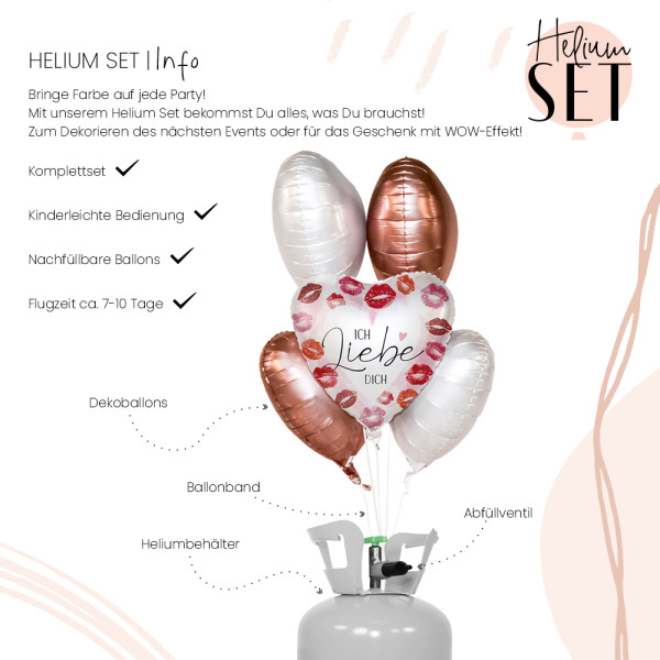 Full of Kisses Ballonbouquet-Set mit Heliumbehälter 3