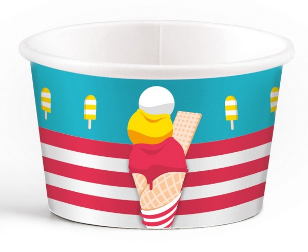 8 beach vacation ice cream cups 270ml