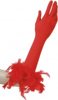 Elastische Federhandschuhe In Rot