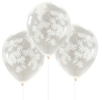 Preview: 5 rustic Christmas snowflakes balloon 30cm