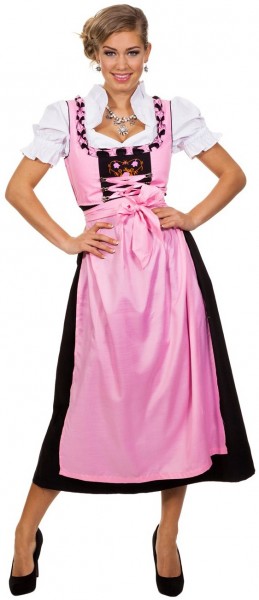 Dirndl-kostuum Julia in roze-zwart