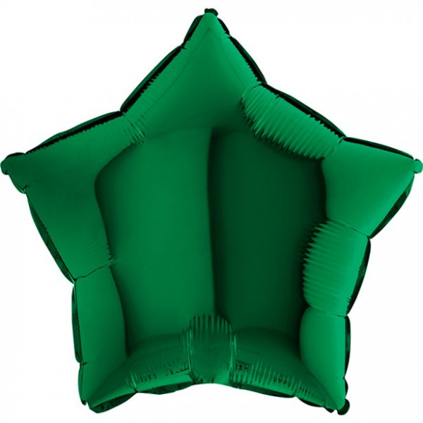 Ciemnozielony balon w kształcie gwiazdy Połysk 45 cm