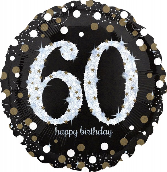 Golden 60th Birthday foil balloon 71cm