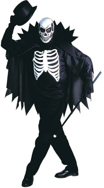 Czarny straszny kostium szkieletu