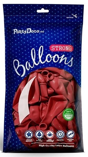 100 palloncini rosso fragola 30cm