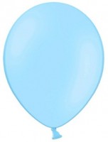 Oversigt: 100 isblå fejringsballoner 25cm