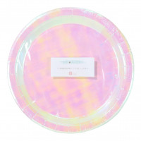 Preview: 12 iridescent paper plates Fairyland 23cm