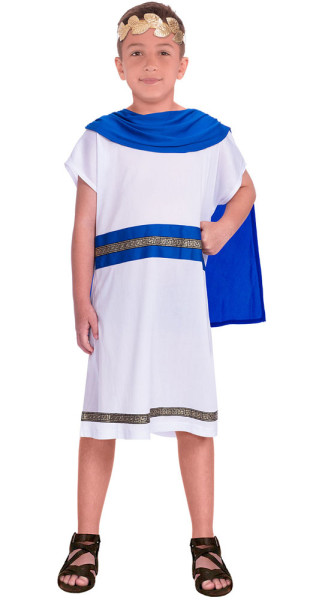 Forntida romersk kung pojke kostym blå