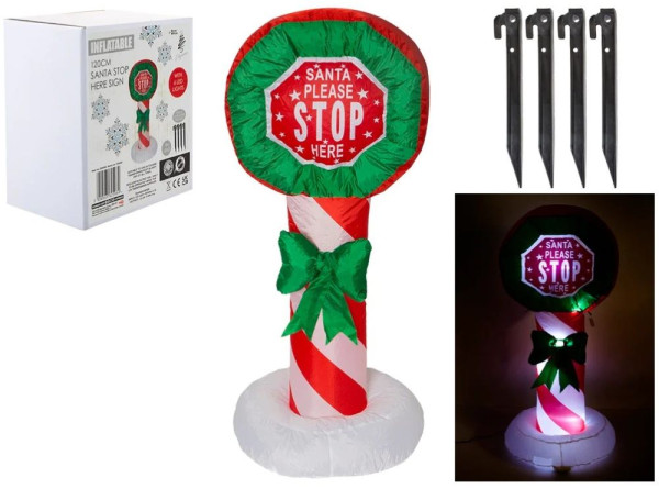 Christmas stop sign inflatable