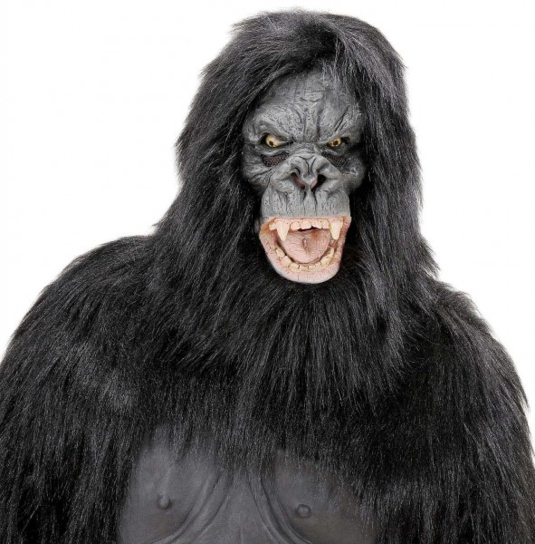 Svart Gorilla Fur Mask
