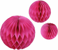 3 pink eco honeycomb balls