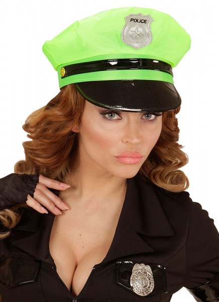 Casquette Police Neon Green Party 2