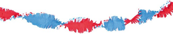 Guirlande en papier rouge-blanc-bleu 24m
