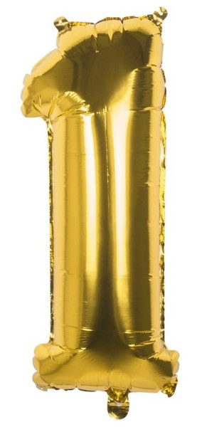 Gouden nummer 1 folieballon 86cm